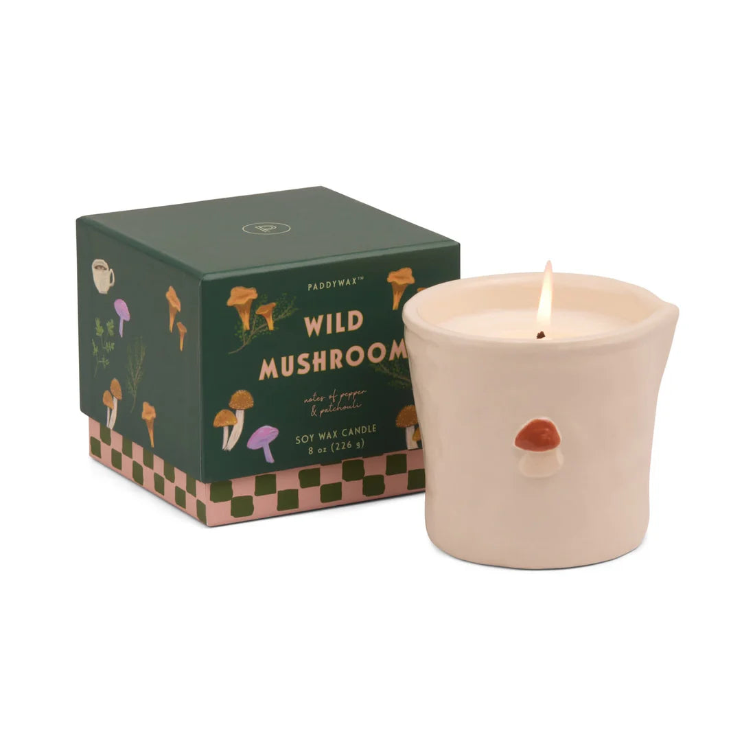 Bistro Imperfect White Ceramic Candle Wild Mushroom