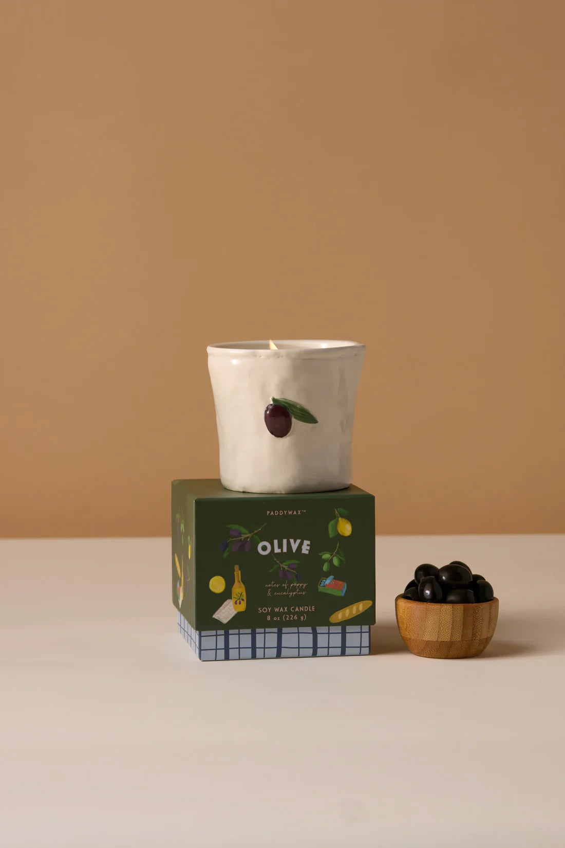 Bistro Imperfect White Ceramic Candle Fig + Olive