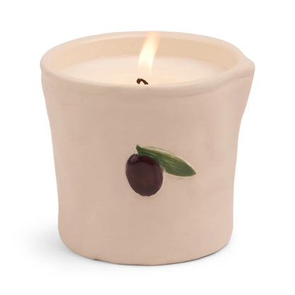 Bistro Imperfect White Ceramic Candle Fig + Olive