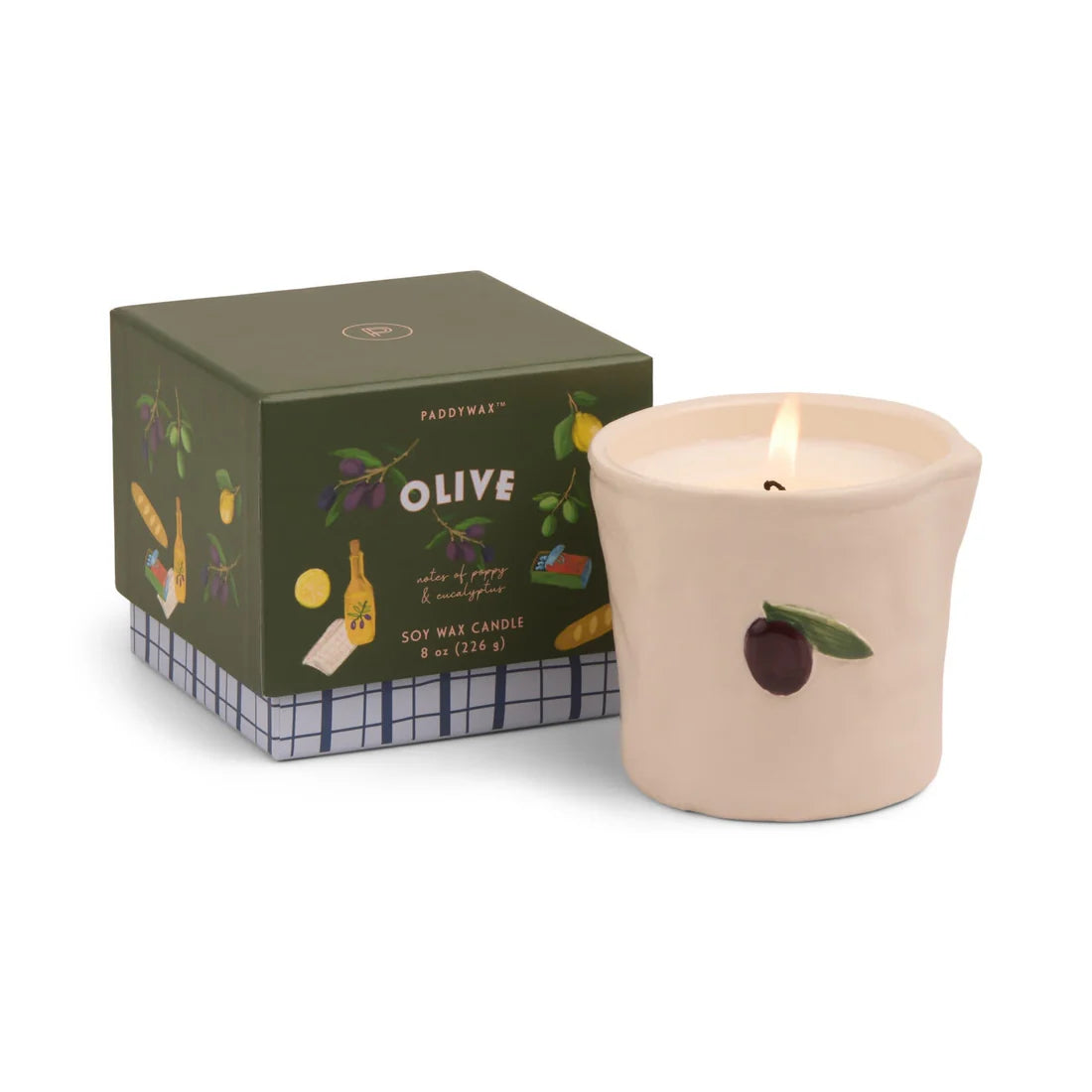 Bistro Imperfect White Ceramic Candle Fig + Olive