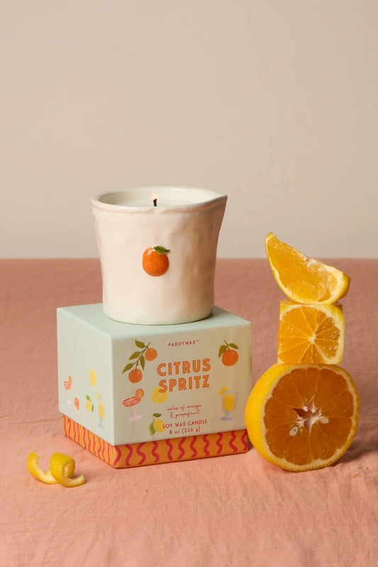 Bistro Imperfect White Ceramic Candle Citrus Spritz 8oz