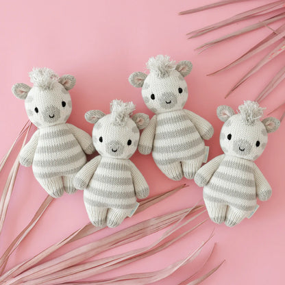 Baby Zebra Hand-Knit Doll
