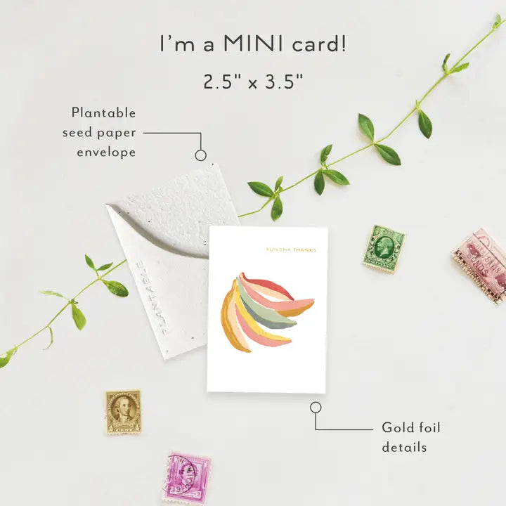 Bananas Sprout Mini Greeting Card