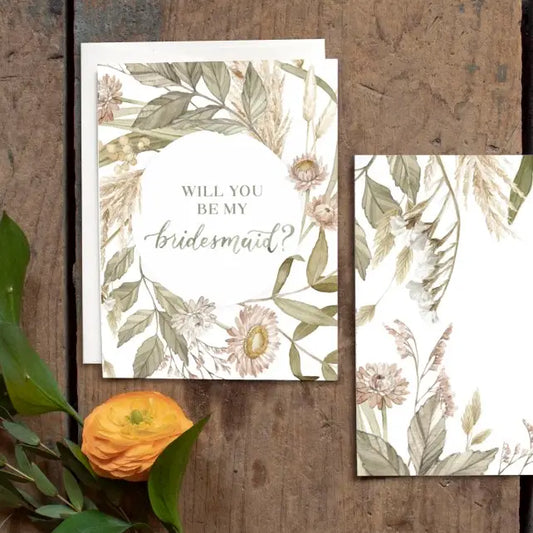 Be my Bridesmaid Dried Flora Card