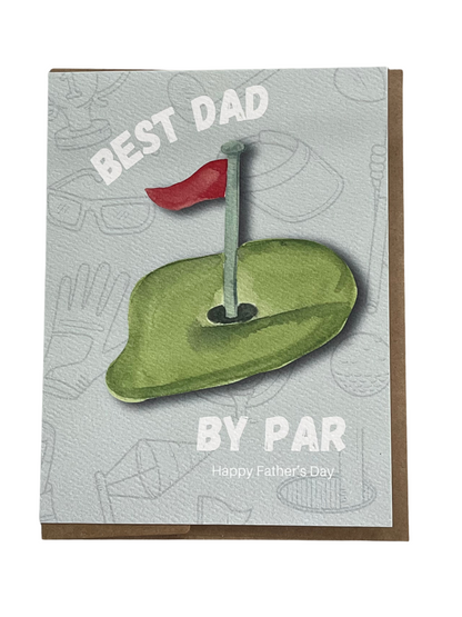 Best Dad By Par Golf Father's Day Greeting Card