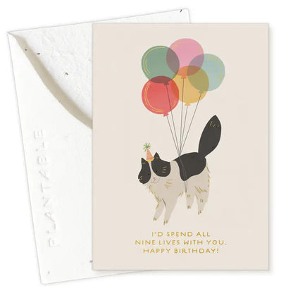 Birthday Kitty Sprout Mini Greeting Card