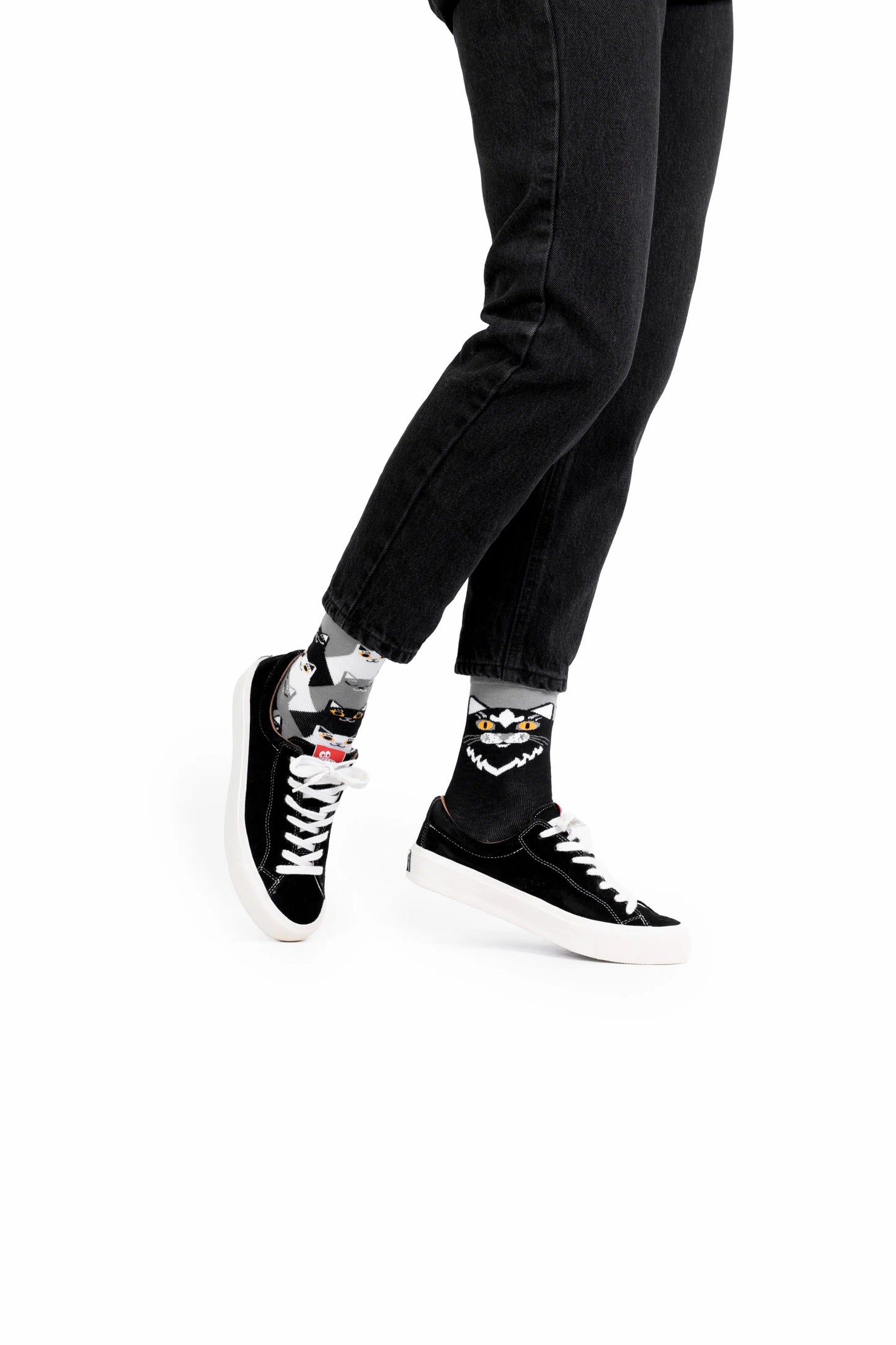 Black Cat Crew Socks