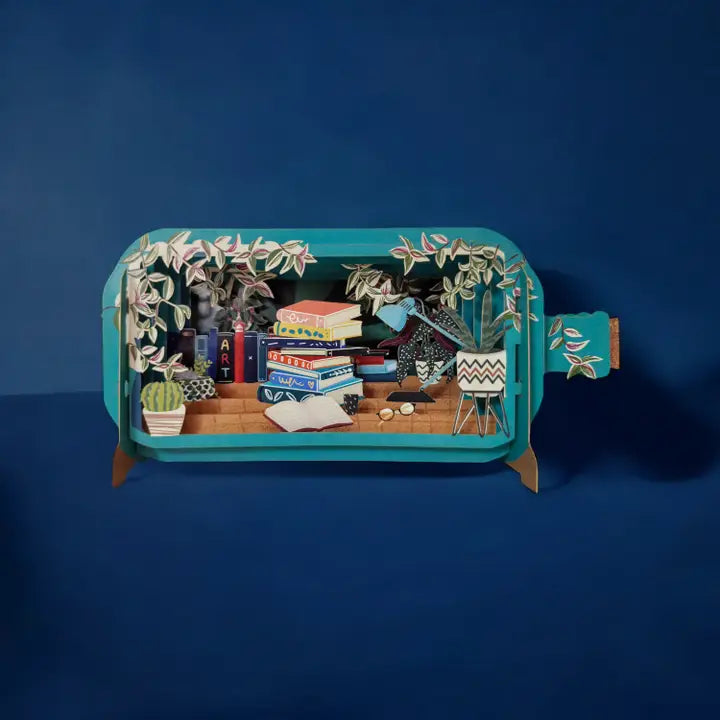 Books Message In A Bottle Pop Up Card