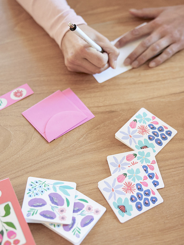 Botanical Bliss Mini Note Card Set with Stickers