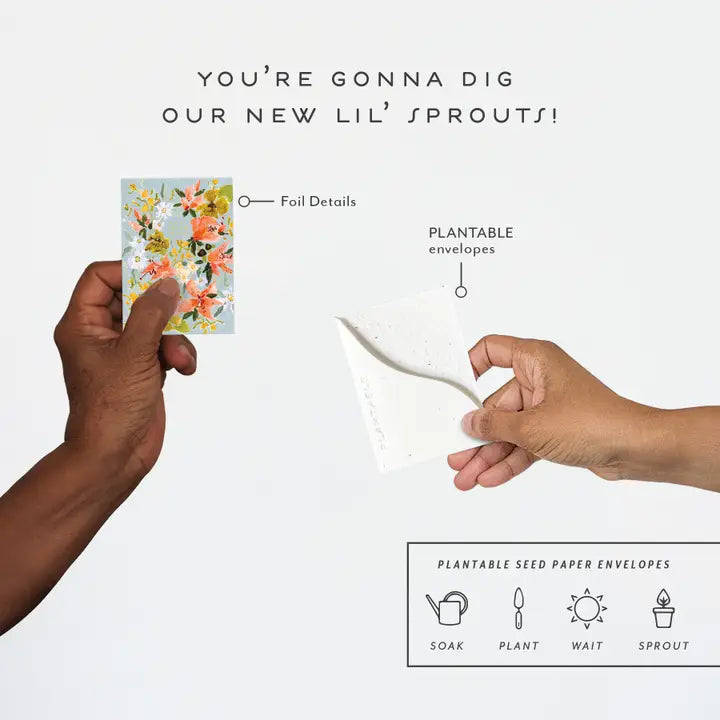 Bouquet in Blue Mini Greeting Card