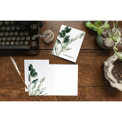 Congrats Card Greenery Sprigs