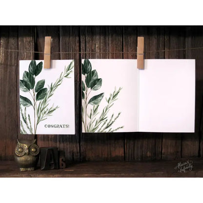 Congrats Card Greenery Sprigs