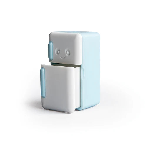 Small rectangular device with a smiley face on a white background