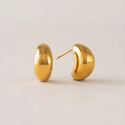Crest Dome Hoop Earrings Gold