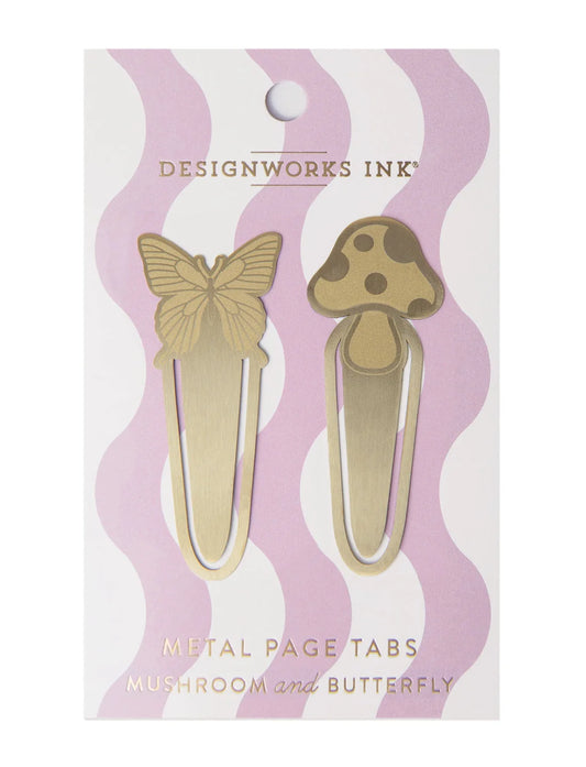 Metal Page Tabs Mushroom + Butterfly