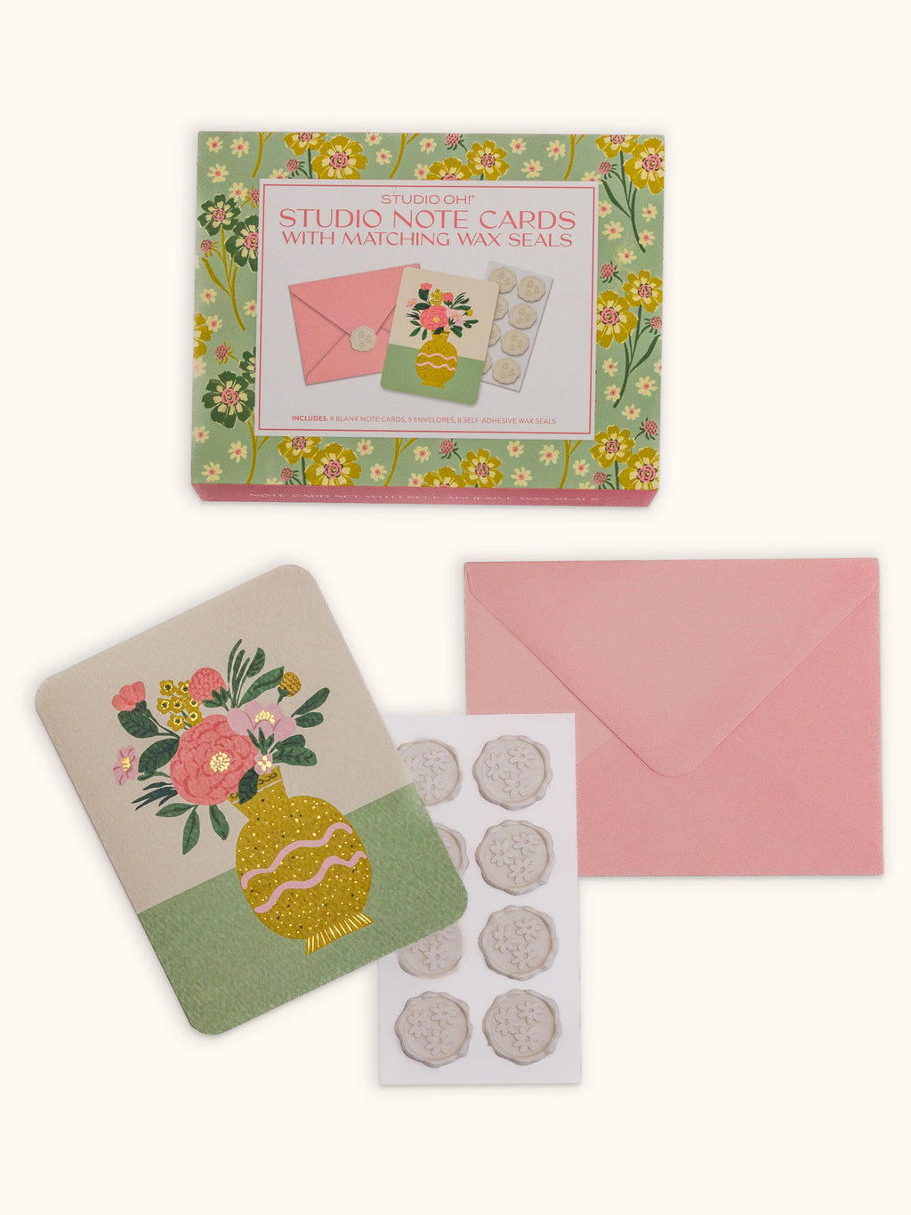 Dreaming of Flowers Studio Note Card Set with Matching Wax