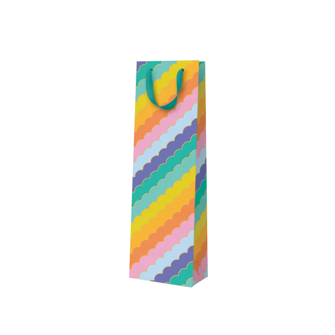 Rainbow Scallops Wine Gift Bag