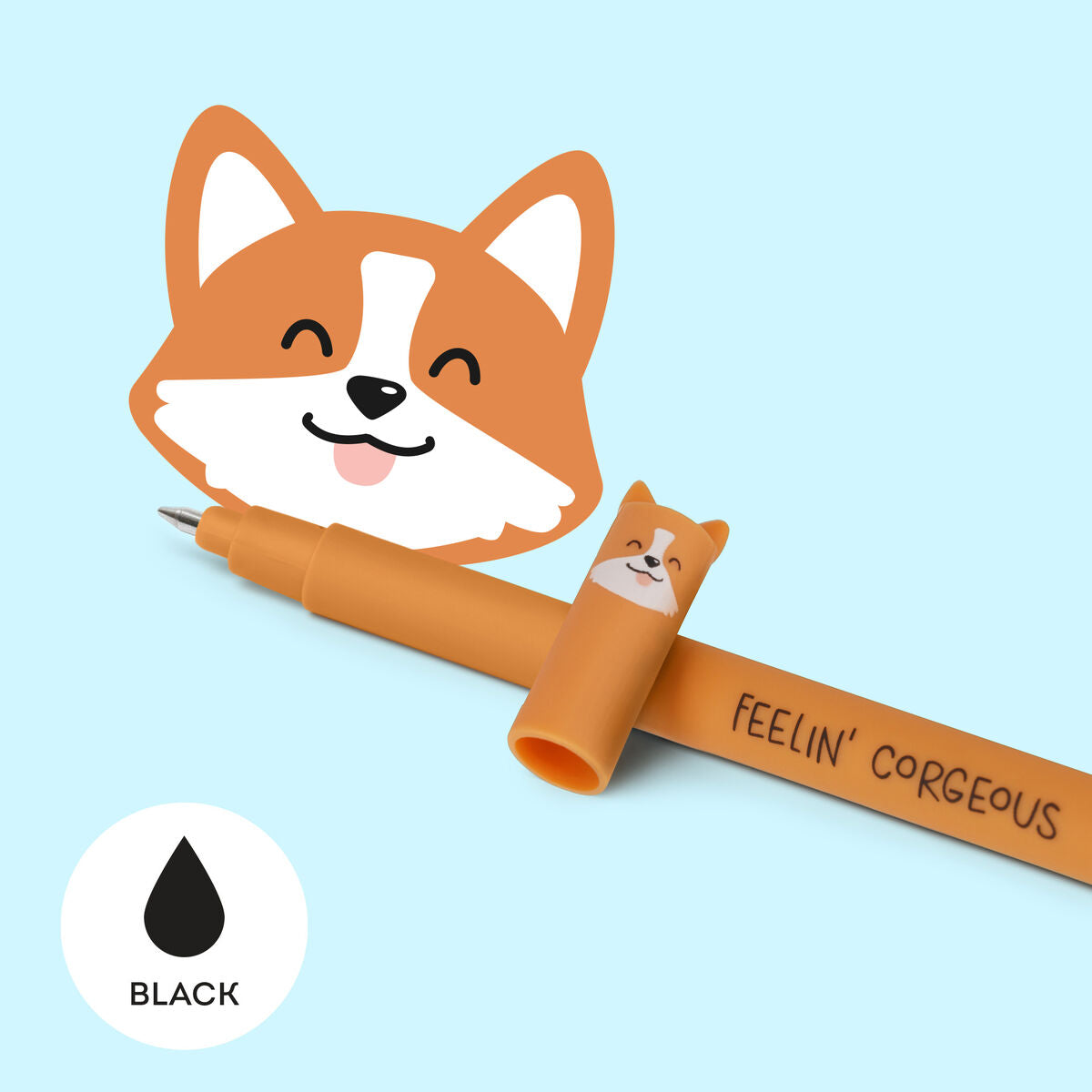 Animal Head Erasable Pen - Corgi