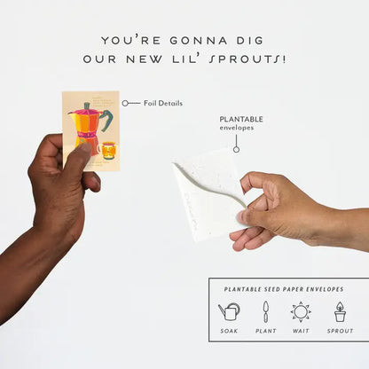 Espresso Sprout Mini Greeting Card