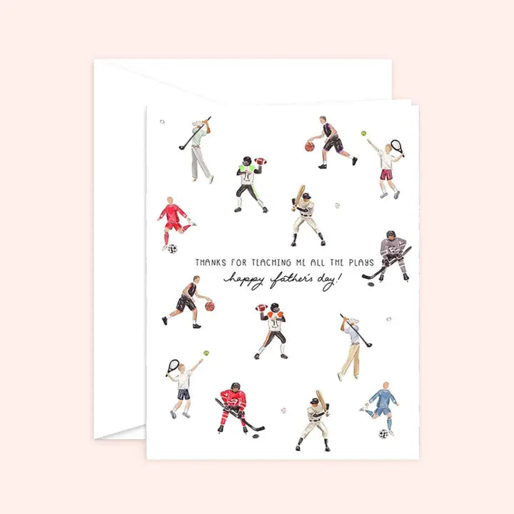 Father's Day Teaching Me the Plays Card