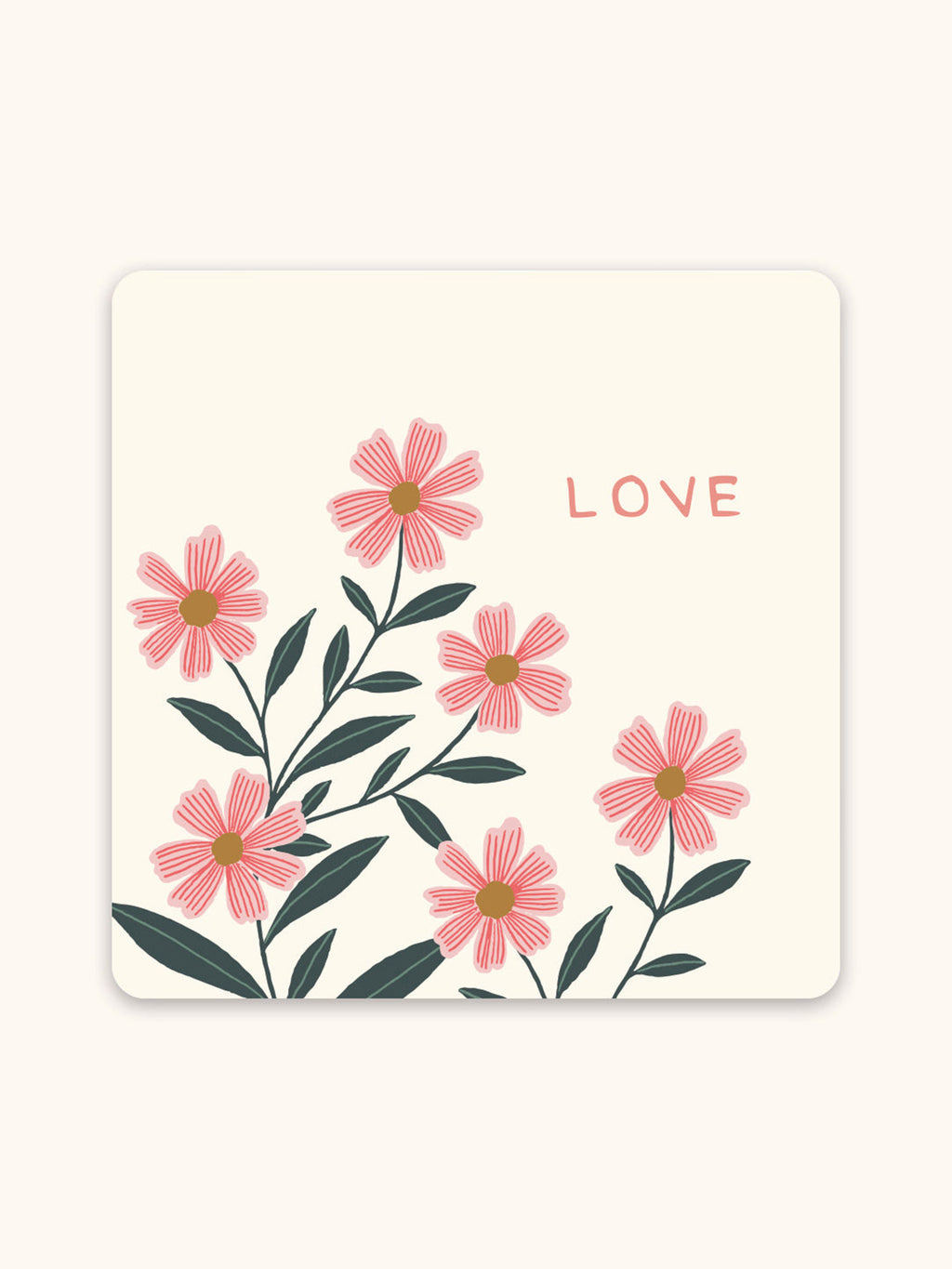 Floral Notes Mini Note Card Set with Stickers
