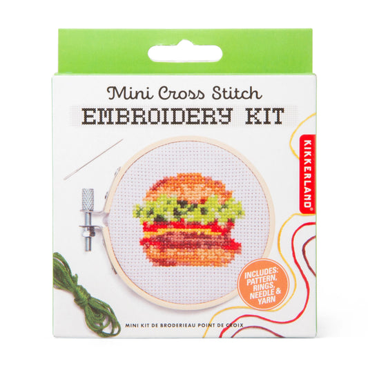 Mini Cross Stitch Embroidery Kit Burger