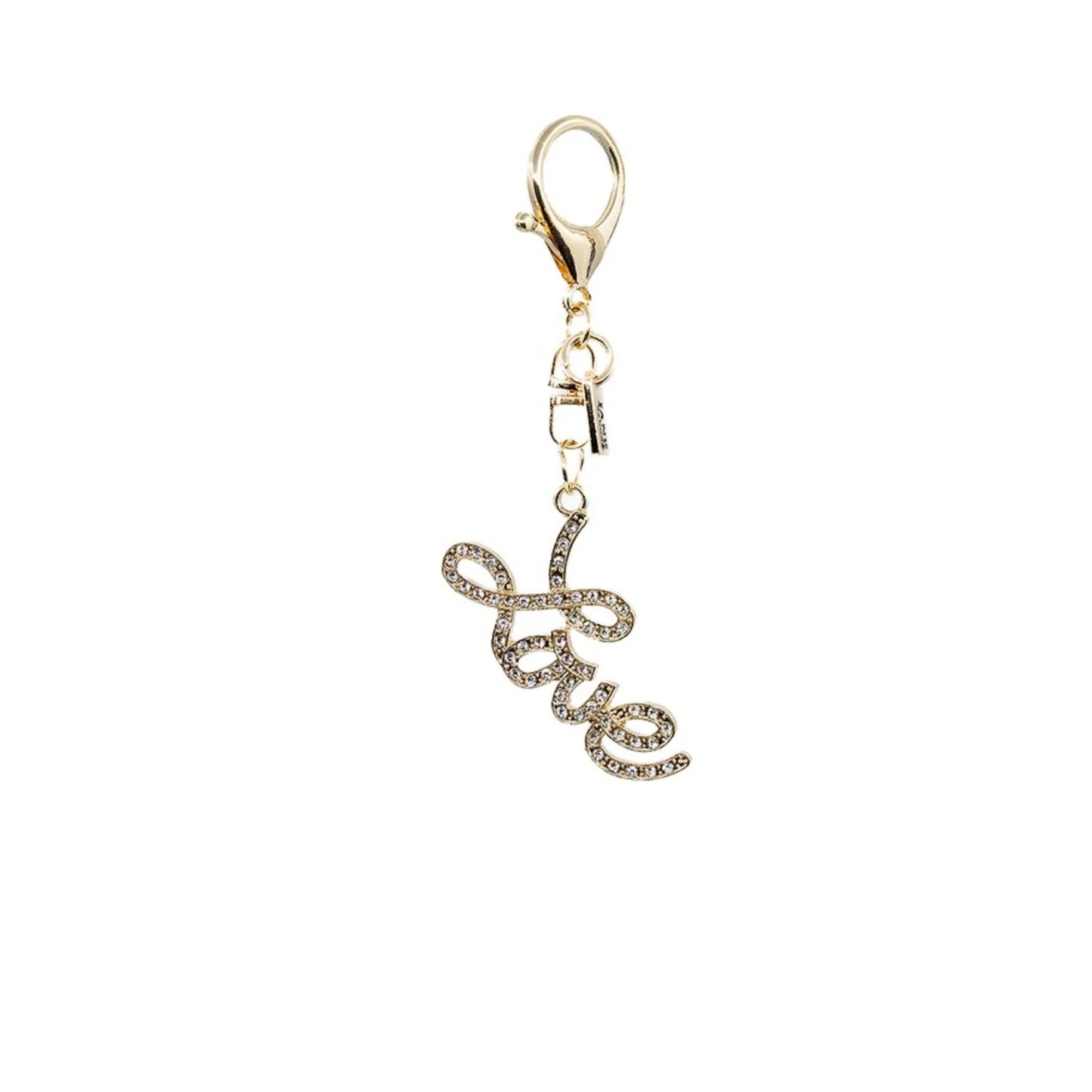 Gold Love script Charm