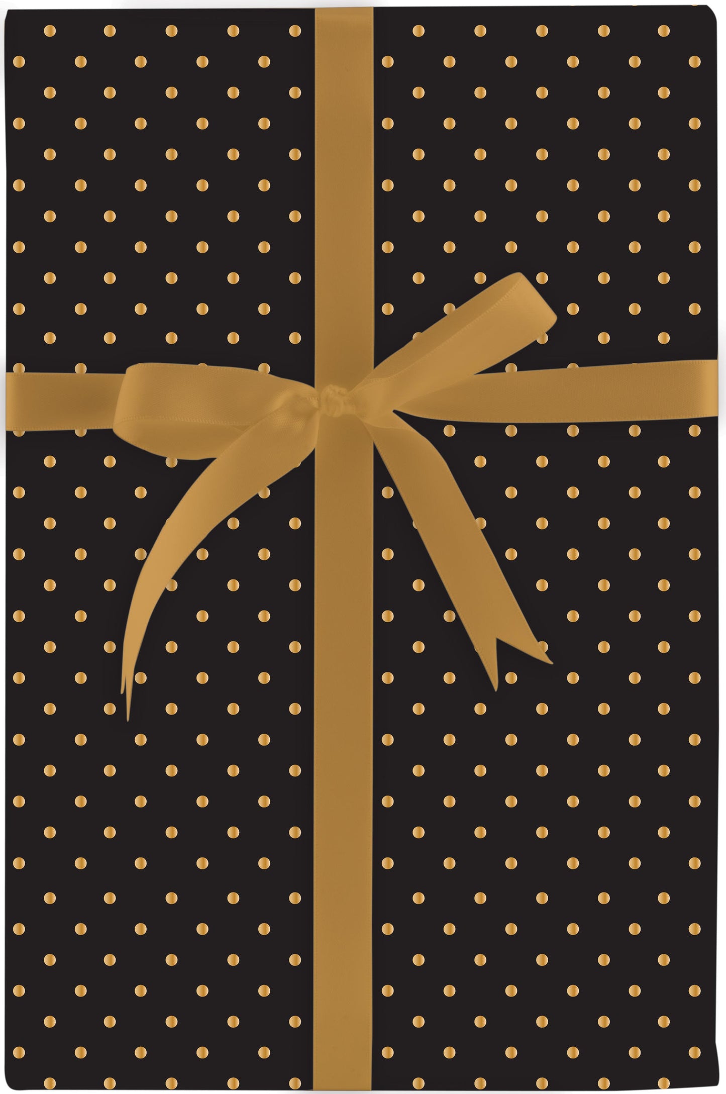 Gold Swiss Dots Black Roll Wrap