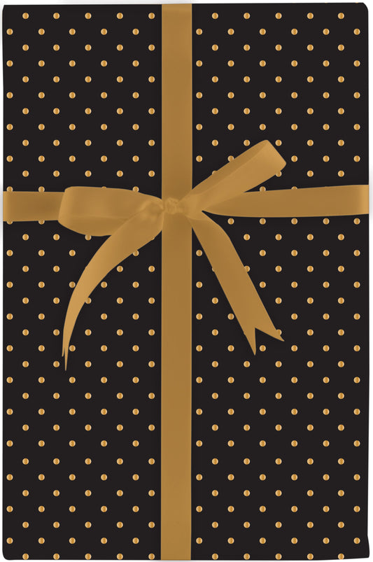 Gold Swiss Dots Black Roll Wrap