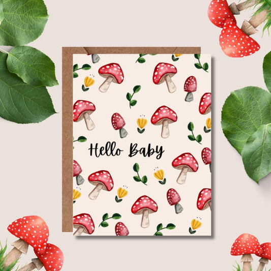 Hello Baby Mushroom Card
