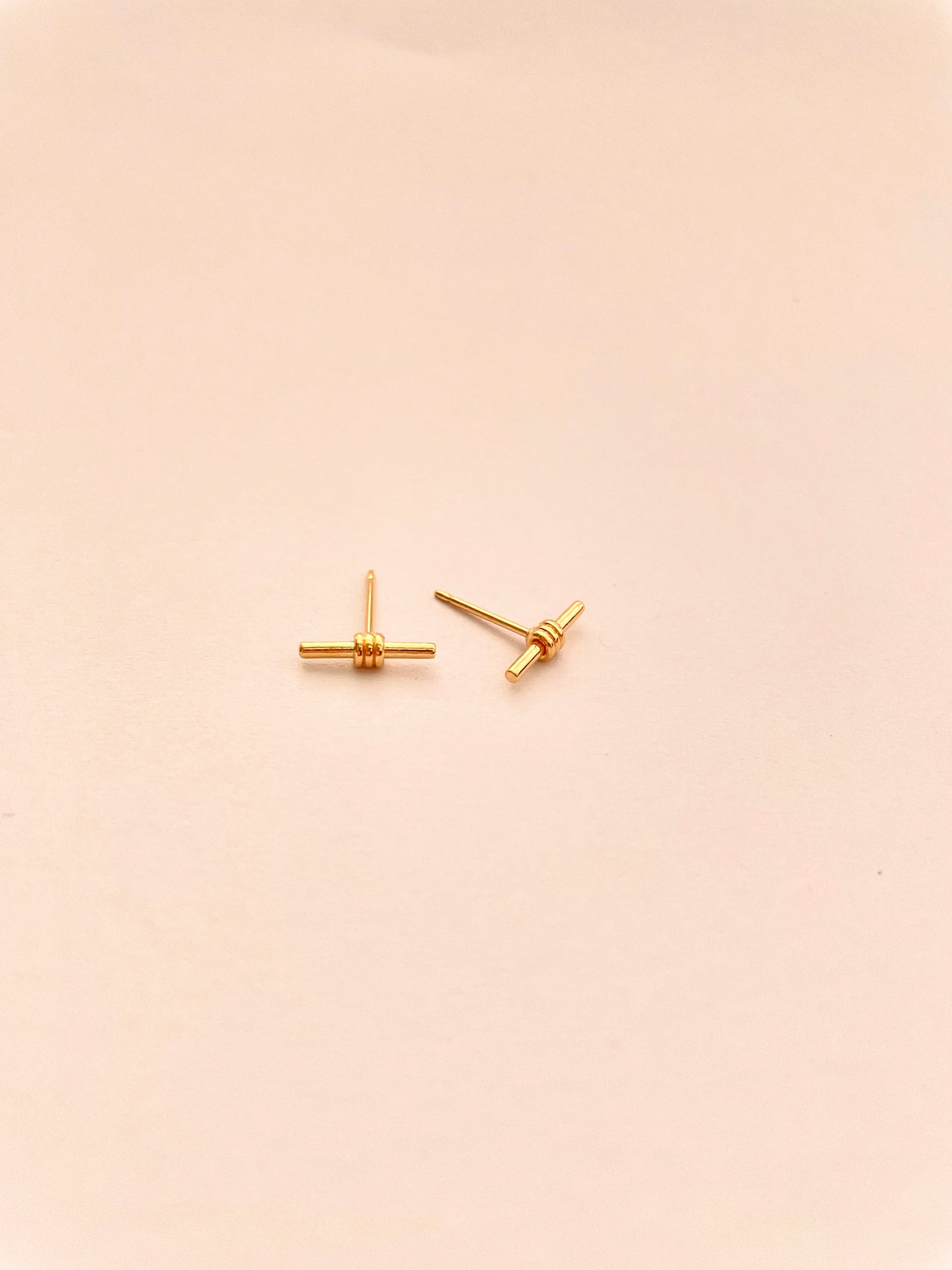Wrapped Bar Stud Earrings