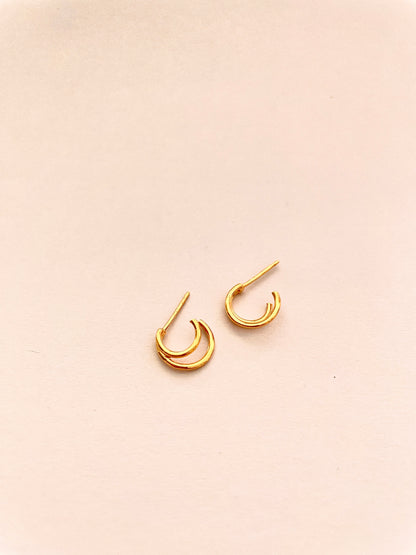 Tiny Wire Double Hook Earrings