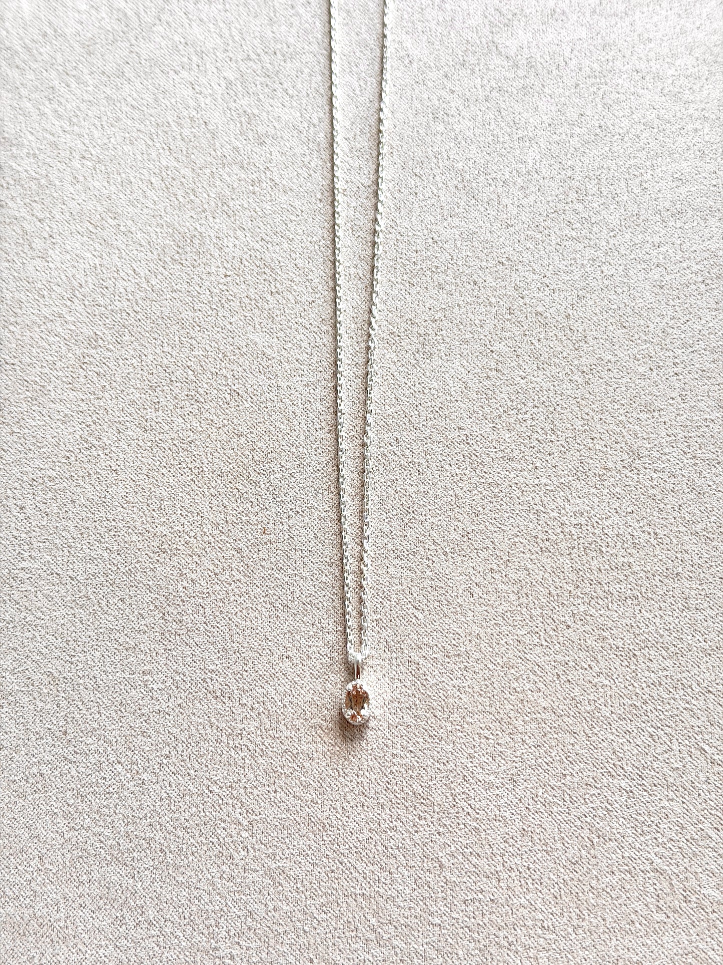 Oval Milgrain Edge Sterling Silver Necklace