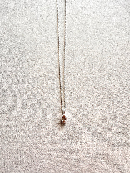 Oval Milgrain Edge Sterling Silver Necklace