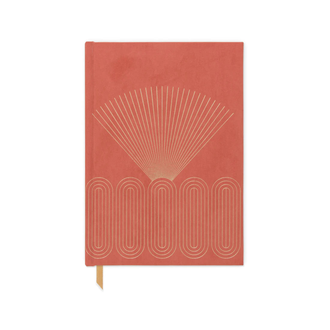 Bookcloth Cover Bright Terracotta Radiant Rays