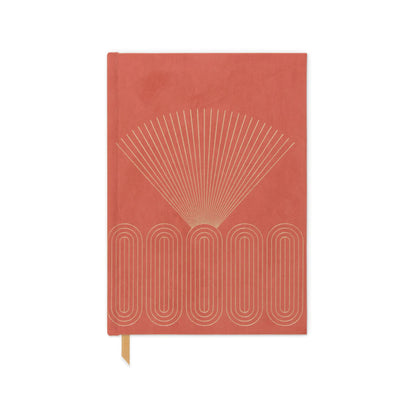 Bookcloth Cover Bright Terracotta Radiant Rays