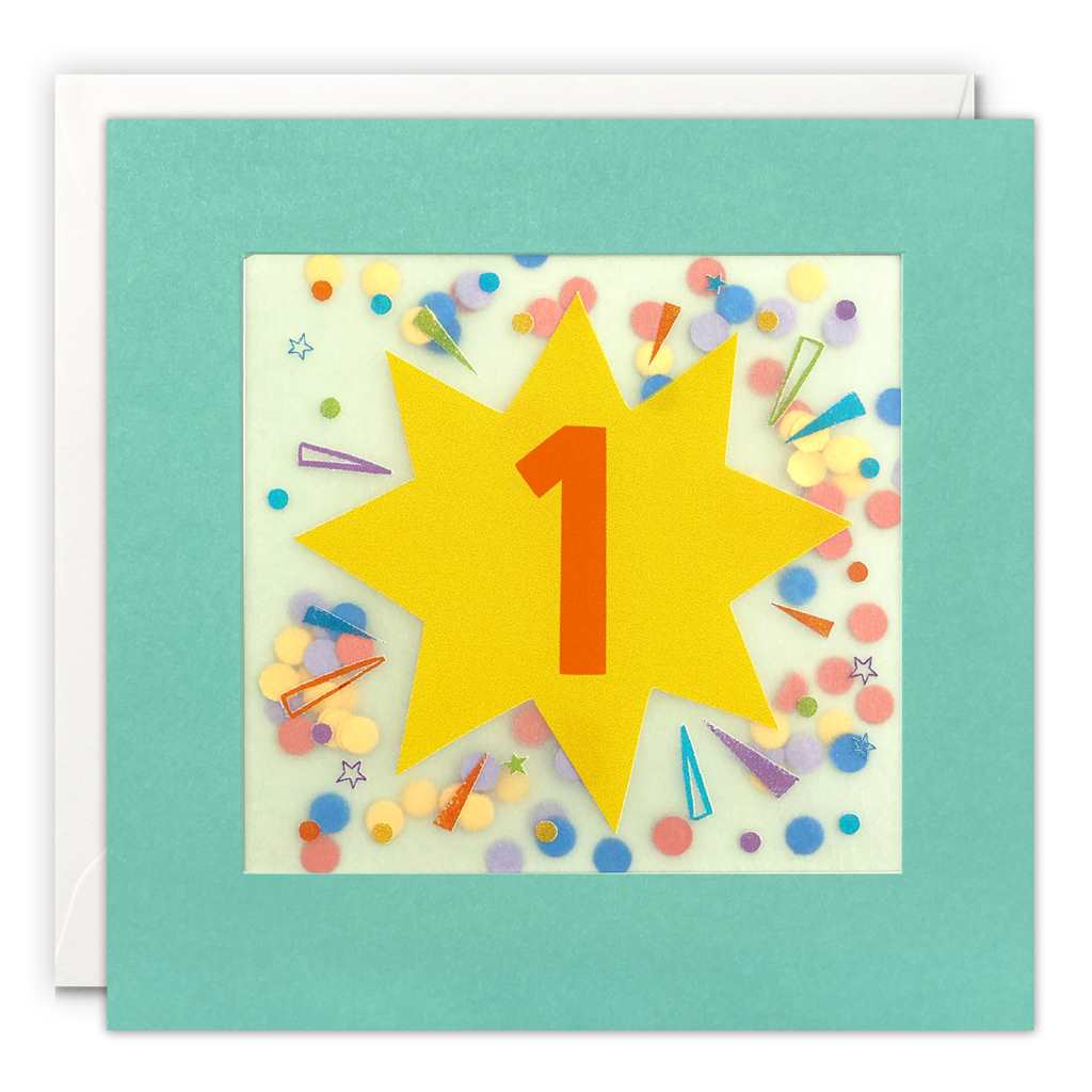 Age 1 Shaker Birthday Card
