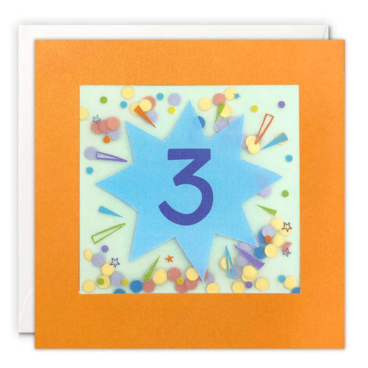 Age 3 Confetti Birthday Card