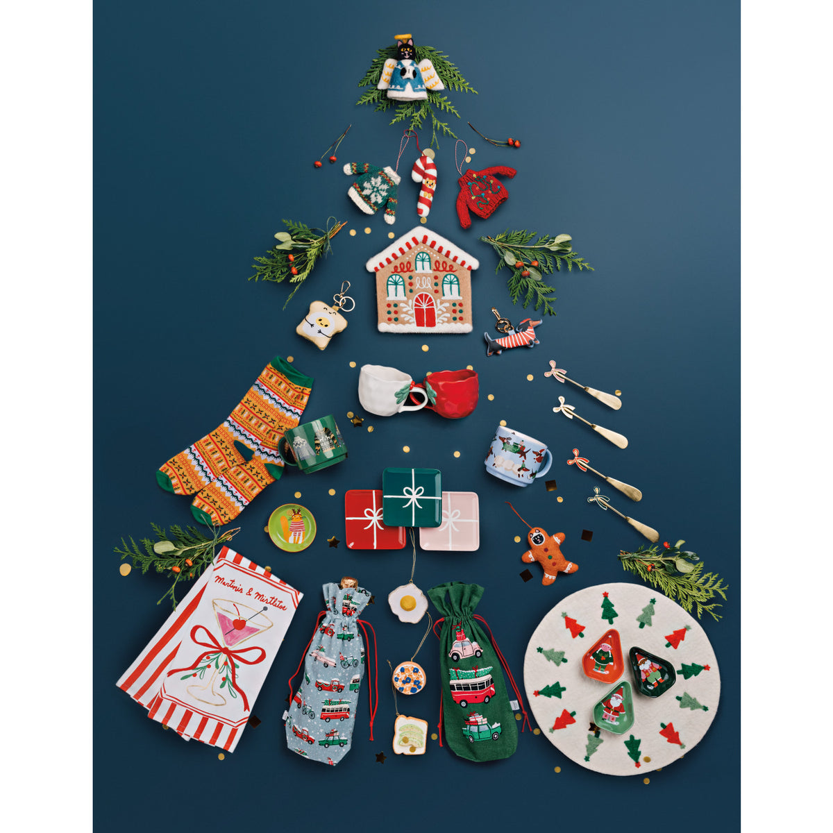 Bauble Cats Felt Christmas Tree Ornaments