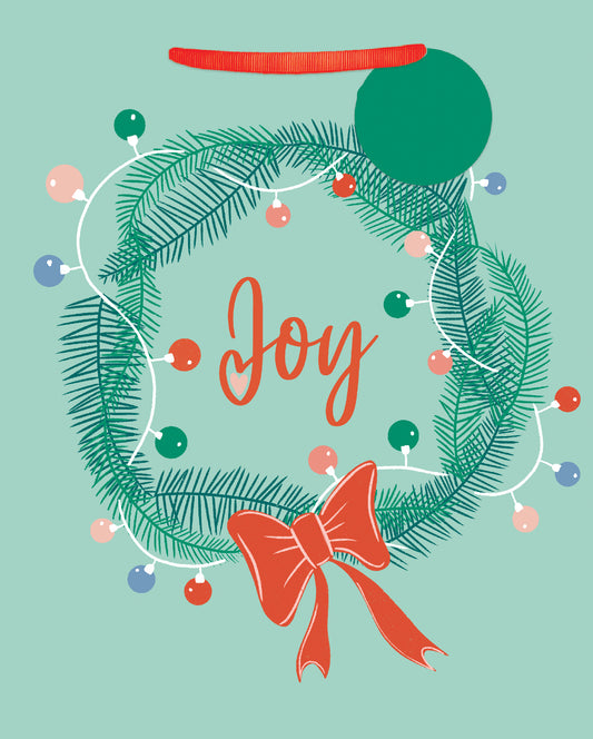 Joyful Holiday Wreath Large Gift Bag