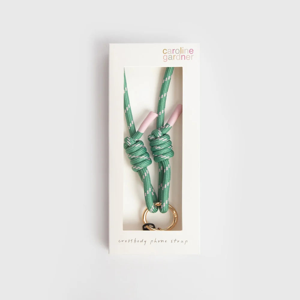 Green And Pink Cord Long Phone Strap