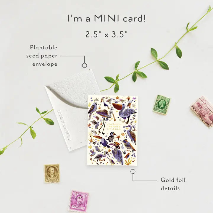 Little Bird Sprout Mini Greeting Card