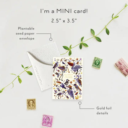 Little Bird Sprout Mini Greeting Card