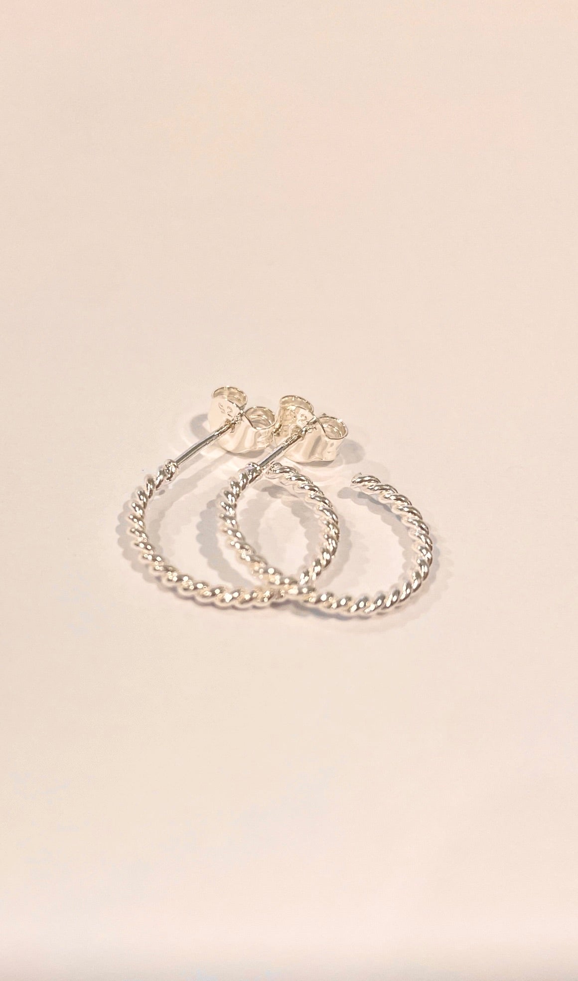 Little Twisted Wire Hoop On Post Earrings