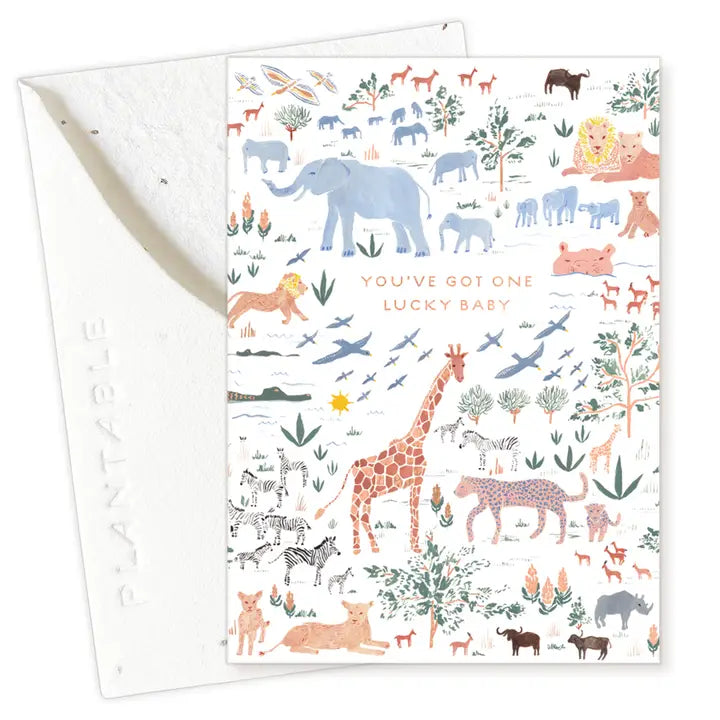 Lucky Baby Sprout Mini Greeting Card