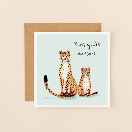 Awesome Mom Cheetahs Card