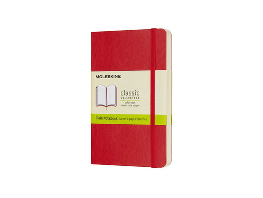 Classic Pocket Red Hard Cover Plain Notebook