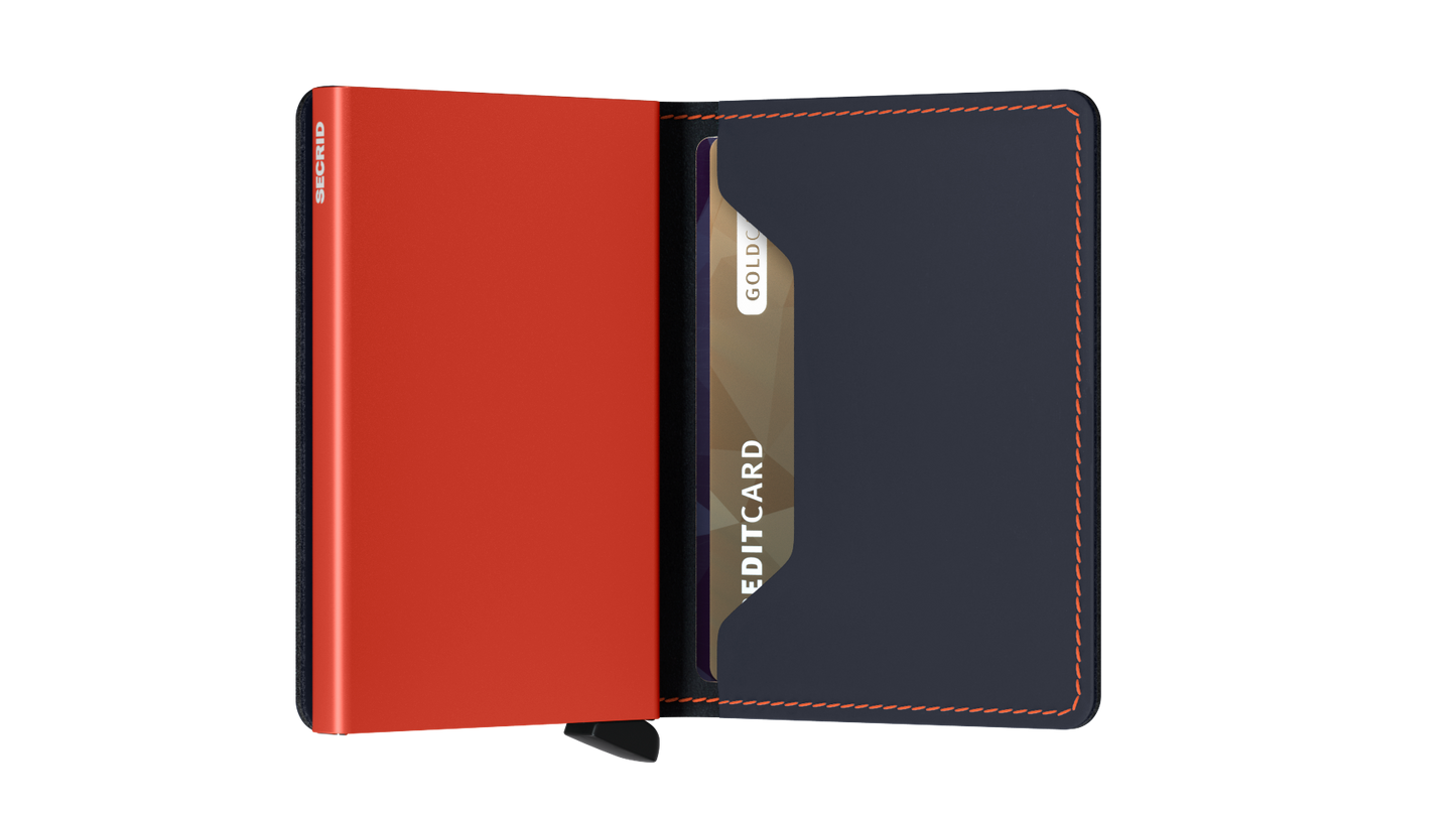 Slimwallet Matte Night Blue & Orange