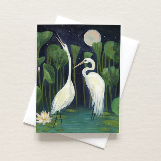 Midnight Egrets Art Card