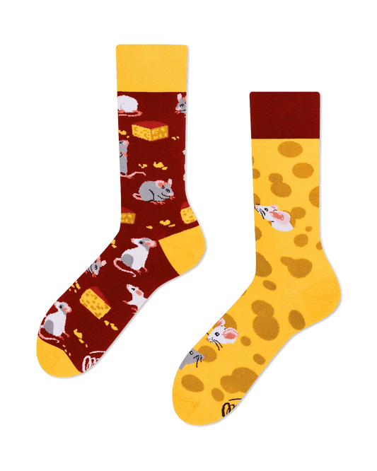 Mouse And Cheese Crew Socks